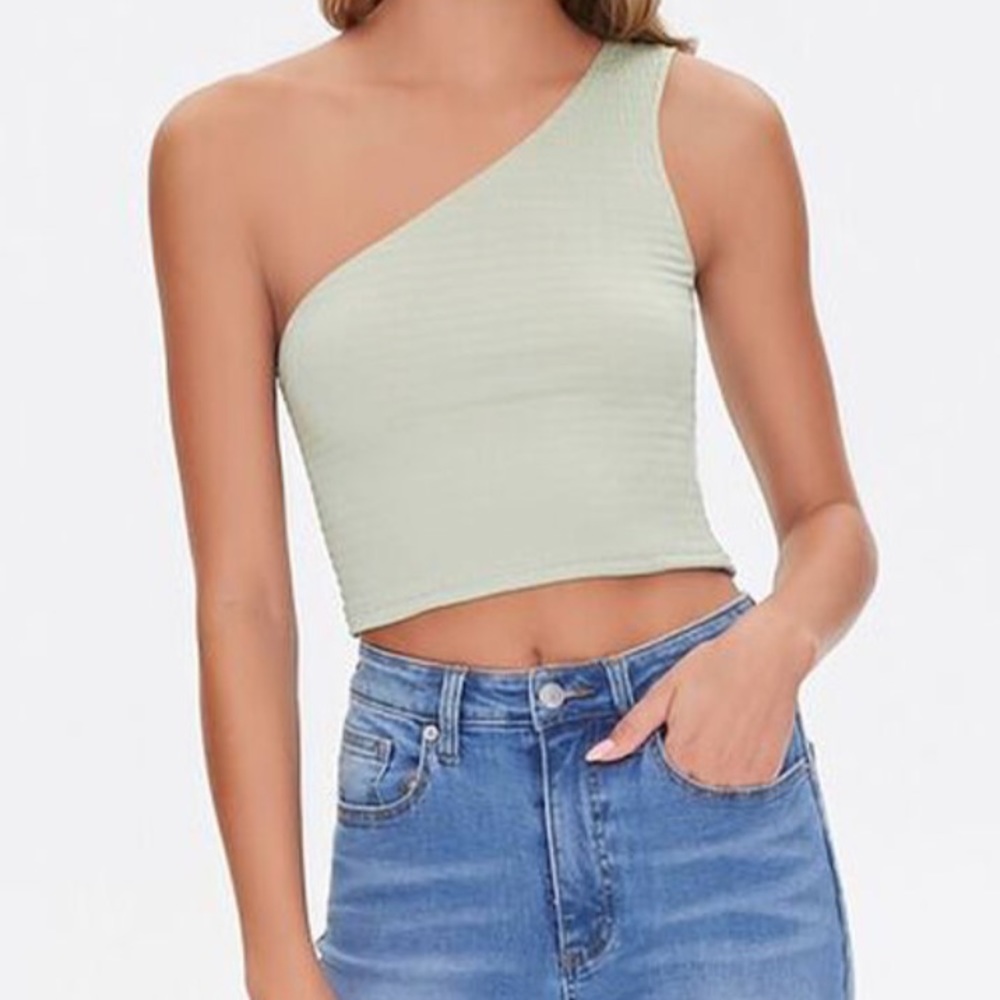 One Shoulder Textured Top - Picture 3 of 6